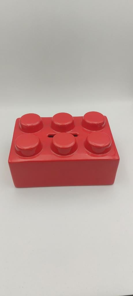 Rode spaarpot in vorm van legoblok  cash contant klein geld, Ophalen of Verzenden, Nieuw
