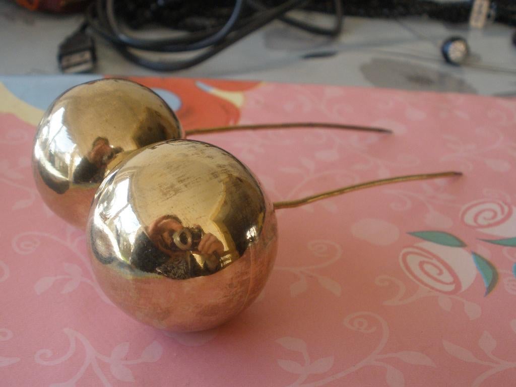 Zeeuwse Koperen Mutsenspelden Zuid-Beveland 1850-1910, Ophalen of Verzenden, Koper, Overige typen, Verguld