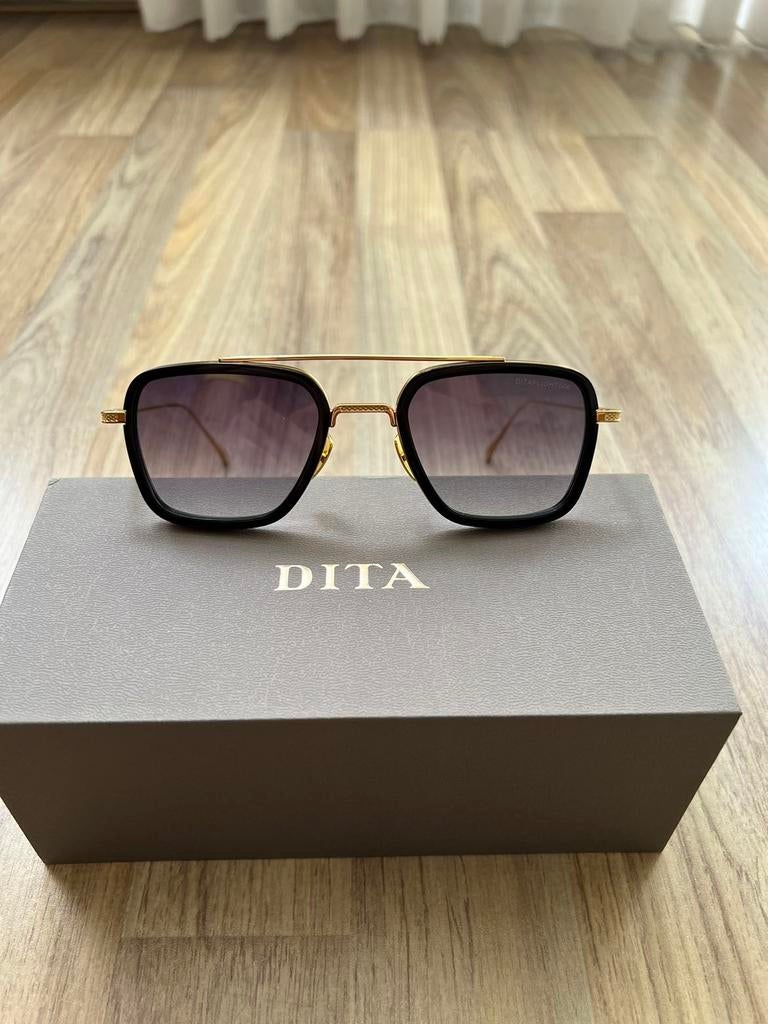Dita Flight 006 Zonnebril - Goudkleurig & Zwart, Overige merken, Zonnebril, Zwart, Nieuw