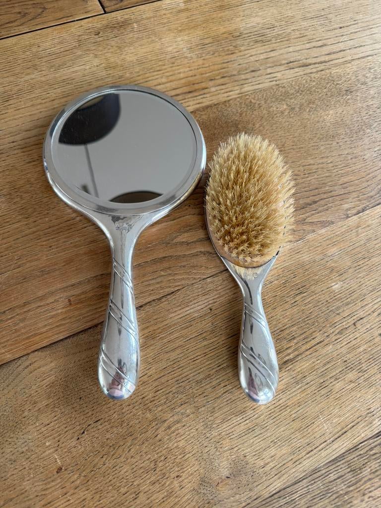 Vintage verzilverde kapset / kaptafelset uit 1938 van Gero, Antiek en Kunst, Antiek | Goud en Zilver, Ophalen of Verzenden, Zilver