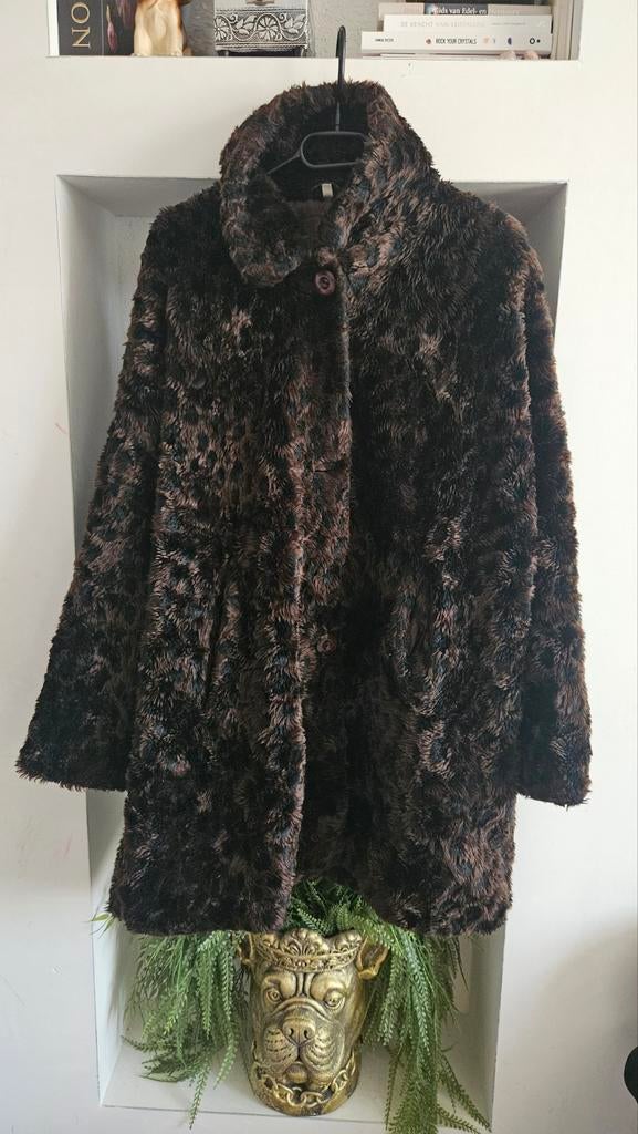 Nep bontjas, Kleding | Dames, Ophalen, Zo goed als nieuw, Maat 46/48 (XL) of groter, Bruin