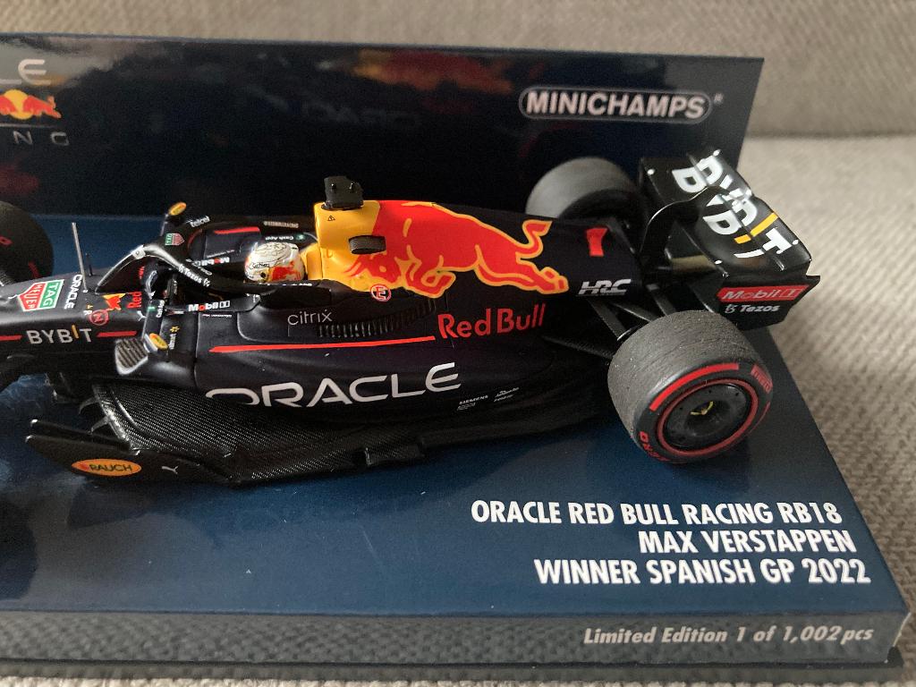 ✅ Max Verstappen 1:43 Winner Spanish GP 2022 Red Bull RB18, Ophalen of Verzenden, Nieuw, Formule 1