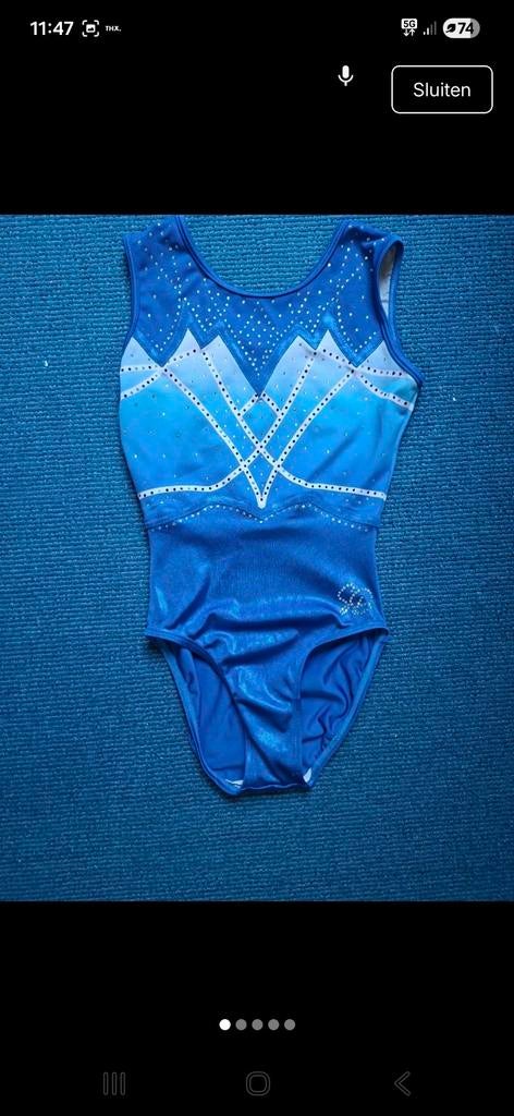Sparkle en dream turnpakje maat 158, Gebruikt, Blauw, Ophalen of Verzenden, Turnpak(je)