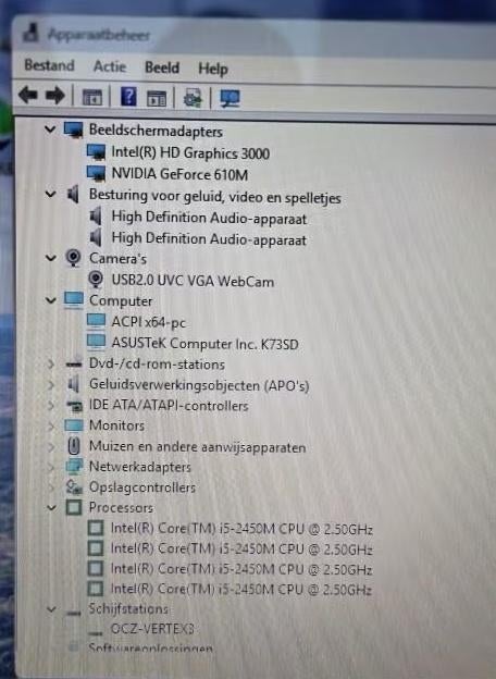 Asus K73SD laptop, Ophalen, Gebruikt, Met videokaart, Qwerty