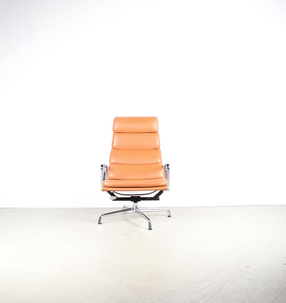 1x Vitra Eames Set EA 222 + 223 Soft Pad Cognac – Chroom, Niet ingevuld, Niet ingevuld, Nieuw, Ophalen of Verzenden