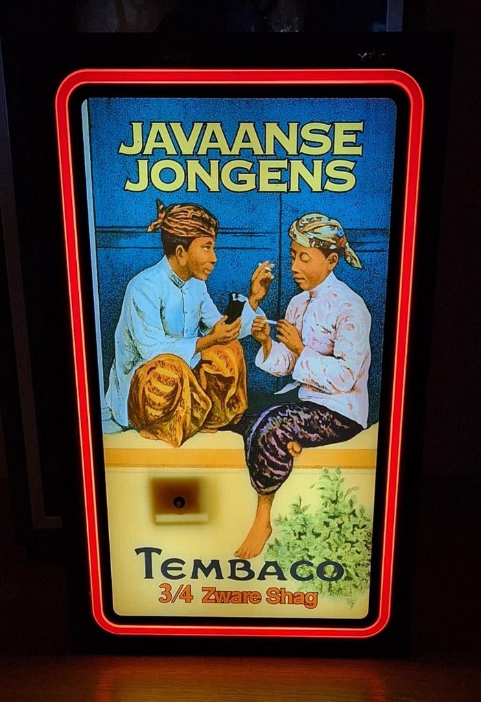 Javaanse Jongens Tembaco Lichtbak, Verzamelen, Ophalen, Gebruikt, Lichtbak of (neon) lamp