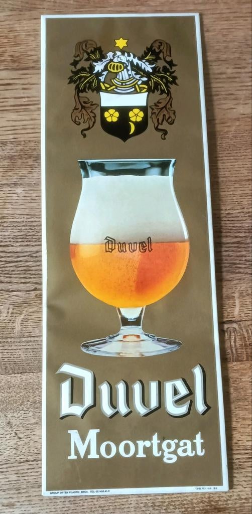 Vintage metalen reclamebord Duvel Moortgat, Verzamelen, Ophalen of Verzenden, Gebruikt, Reclamebord, Plaat of Schild, Duvel