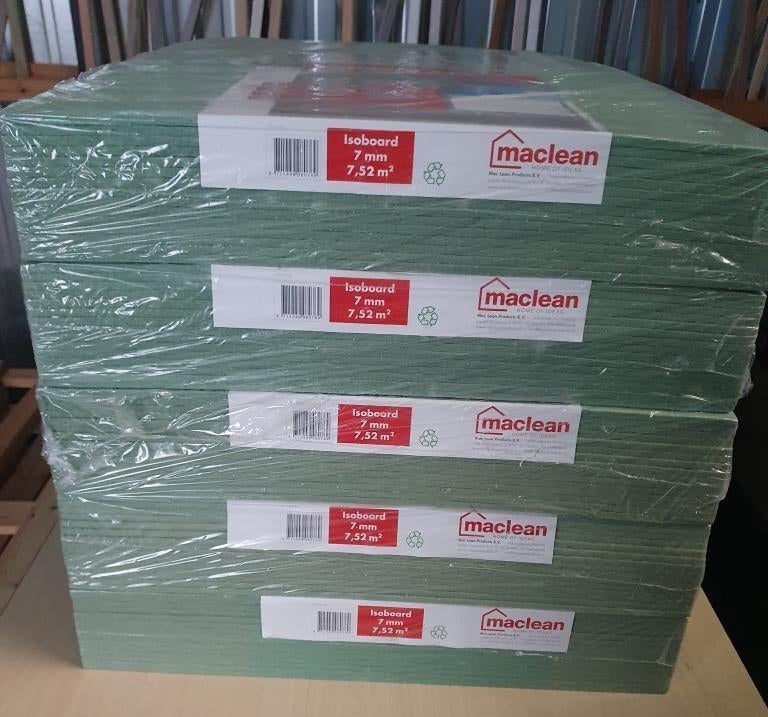 37,6m2 groene ondervloerplaten voor laminaat/parket 7 mm dik, Ophalen, Nieuw, 25 tot 50 m², Groen