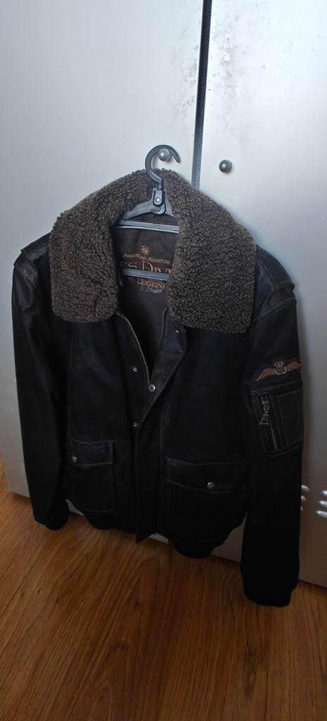 Pilotenjas leer, Kleding | Heren, Verzenden, Zo goed als nieuw, Bruin