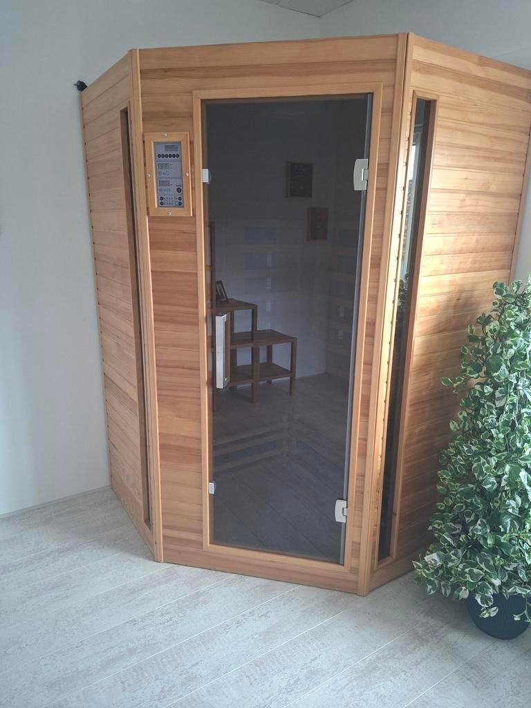 Medicab5 infrarood sauna hoekmodel, Ophalen, Zo goed als nieuw, Complete sauna