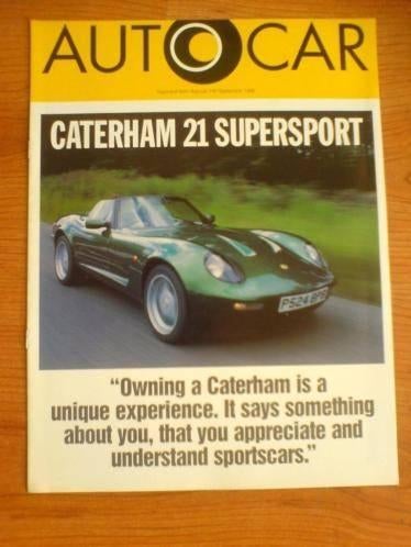 Caterham Super Seven of 21 brochure/auto folder '96 '97, Ophalen of Verzenden, Zo goed als nieuw, Overige merken