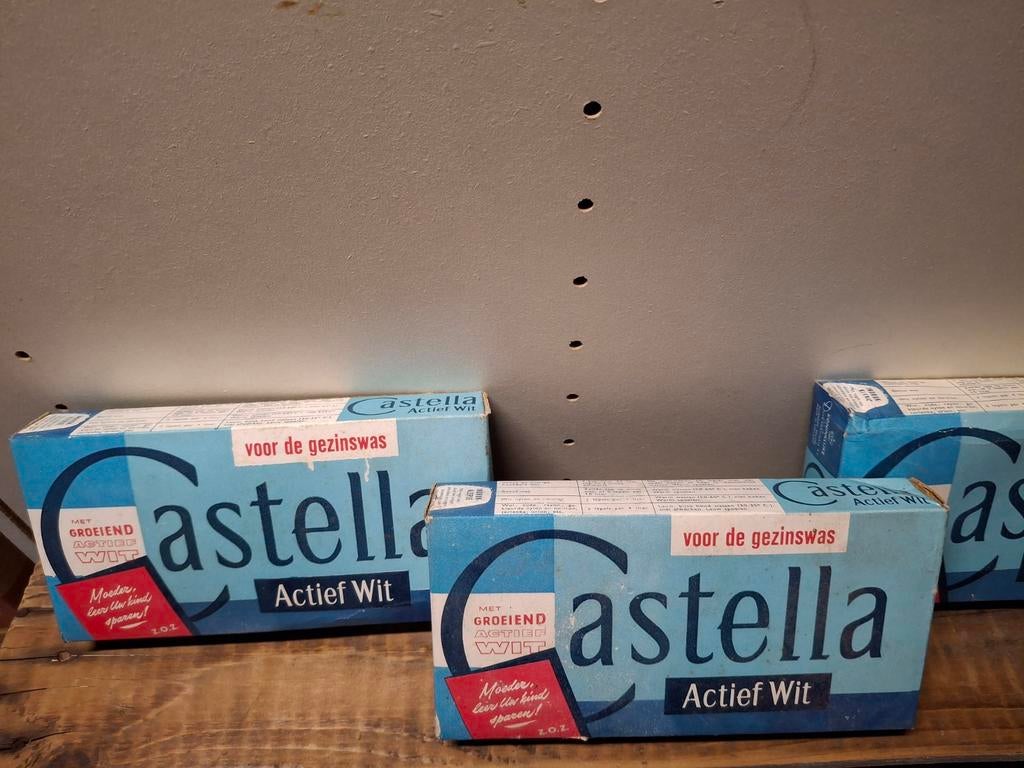 3 pakken Castella waspoeder. Vintage., Verzamelen, Ophalen of Verzenden, Gebruikt, Gebruiksvoorwerp
