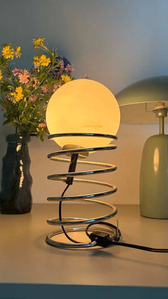 Vintage Spiraal Lamp - Ingo Maurer Stijl - 70s Space Age, Huis en Inrichting, Ophalen of Verzenden, Gebruikt, Metaal, Mid century space age 70s