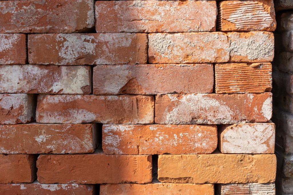 Oude oranje rode Groninger gladde steen ca 21 x 5.5cm 300M2!, Ophalen of Verzenden, Gebruikt, Bakstenen