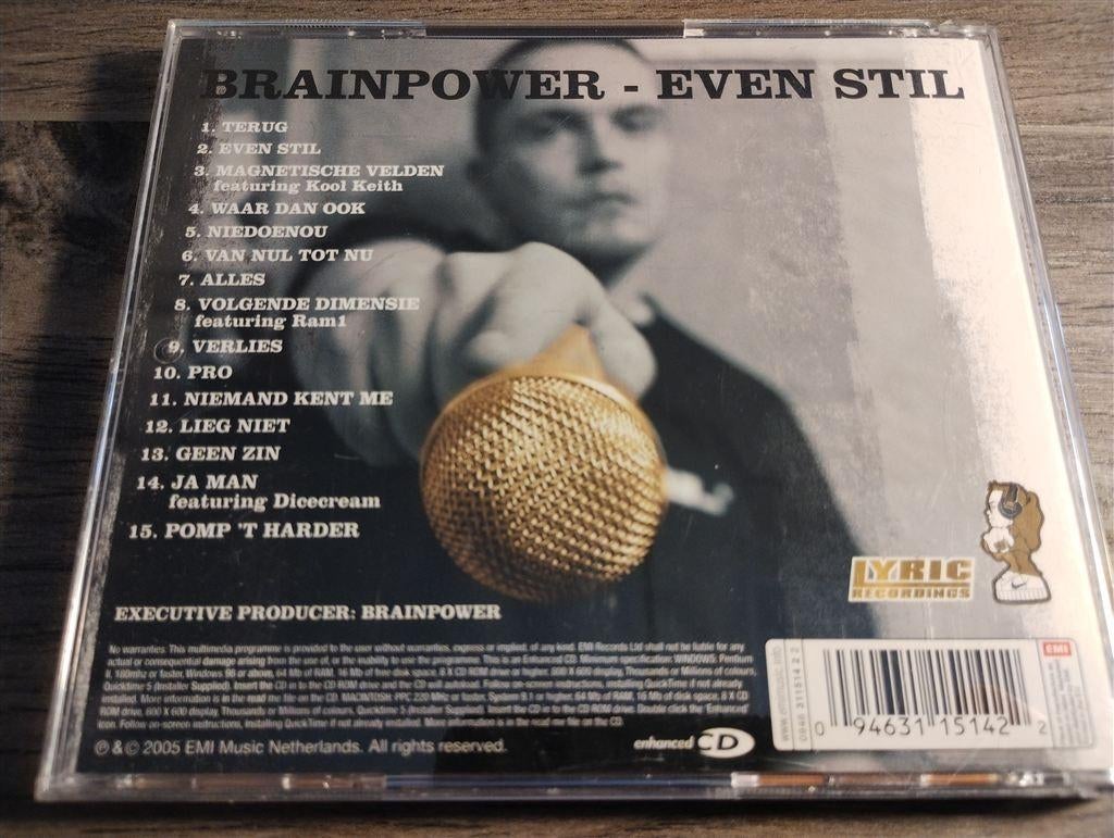 Brainpower - Even Stil, Cd's en Dvd's, Cd's | Hiphop en Rap, Ophalen of Verzenden, 2000 tot heden, Zo goed als nieuw