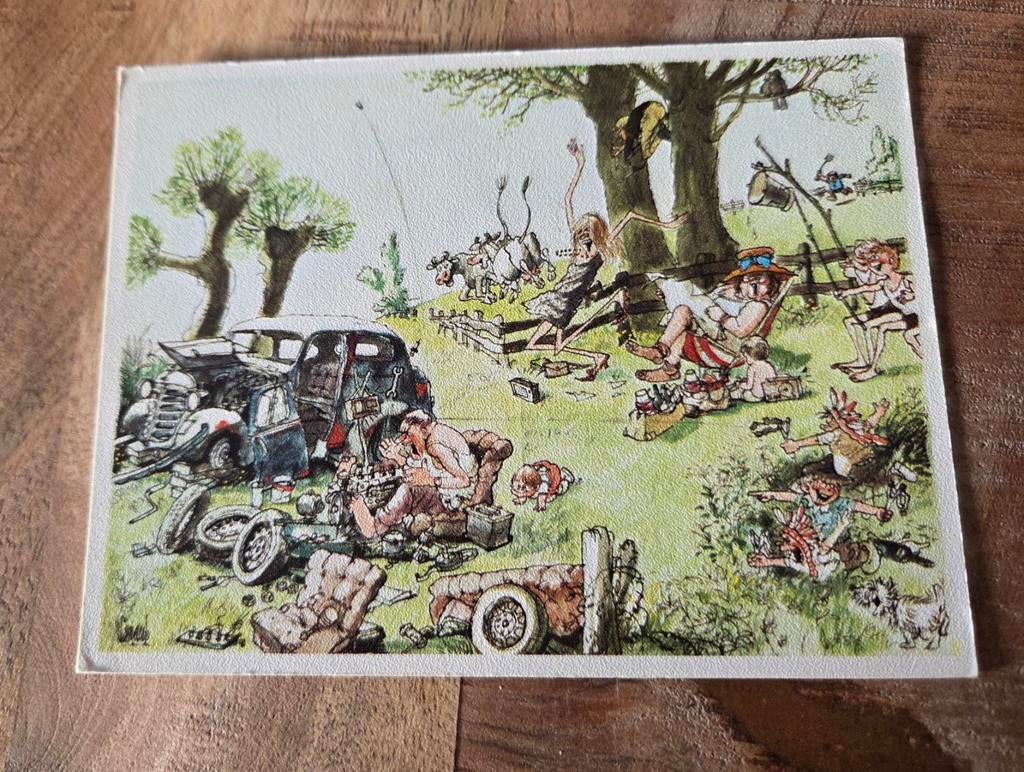 Autopech situatie - Picknick - Jan Sanders, Verzamelen, Ansichtkaarten | Themakaarten, Gelopen, 1980 tot heden, Overige thema's