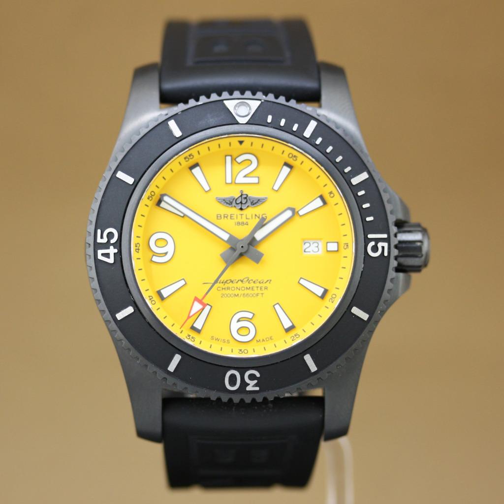 Breitling Superocean 46 Automatic 46 Yellow Dial, Staal, Breitling, Polshorloge, Kunststof