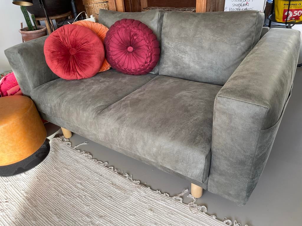 IKEA Norsborg 2-zitsbank met nieuwe grijze/groene hoes, Huis en Inrichting, Banken | Bankstellen, Ophalen, Kunststof, 150 tot 200 cm