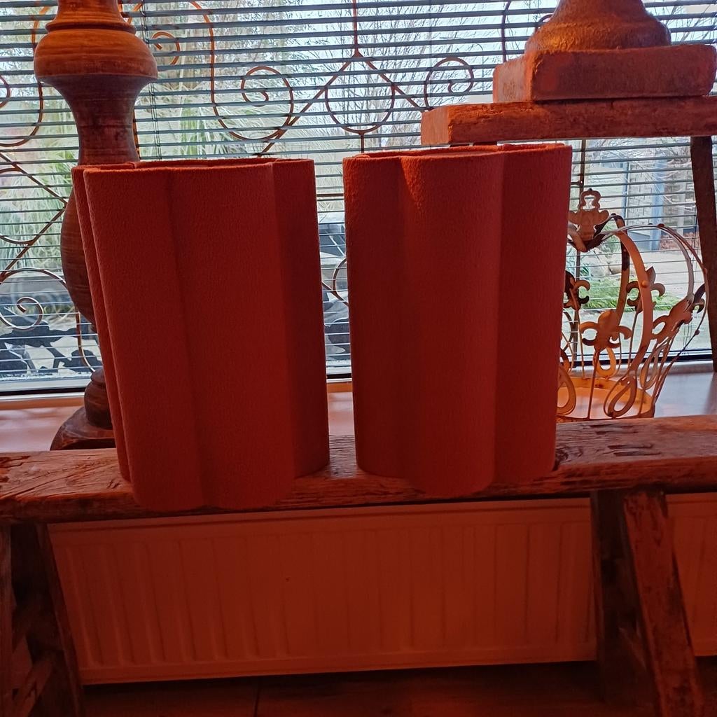 2 nieuwe terra lampenkap lampenkappen roestkleur kwantum, Ophalen of Verzenden, Nieuw, Rond