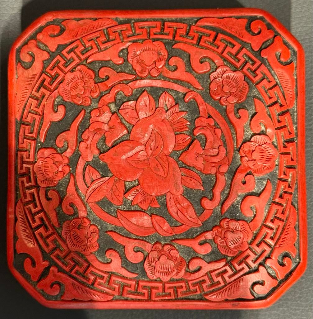 Oude Chinese Lakdoos Cinnaber, Ophalen of Verzenden