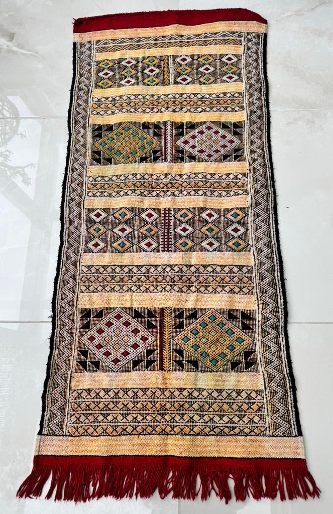 Kelim vloerkleed vintage, Oosters vintage, 100 tot 150 cm, Crème, Rechthoekig