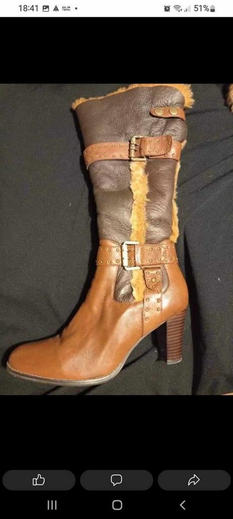 Laarzen echt bond en leer. Schapenvacht. Winter., Kleding | Dames, Schoenen, Hoge laarzen, Bruin, Nieuw, Ophalen of Verzenden