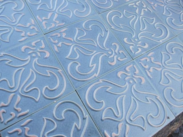 17 m2 retro petrol blauwe tegels in relief Villeroy Boch, Ophalen, Nieuw, Minder dan 20 cm, Minder dan 20 cm