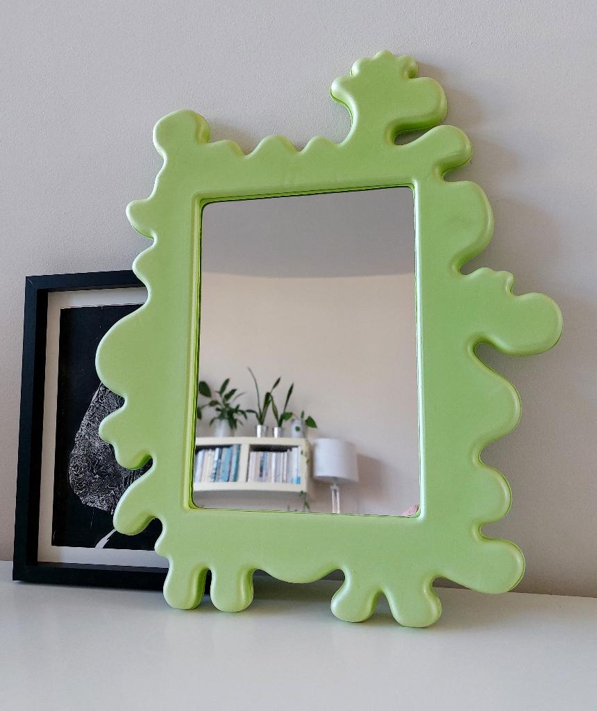 Vintage Ikea spiegel 'Barnslig' in een foam frame, Ophalen, Minder dan 50 cm, Gebruikt, Minder dan 100 cm