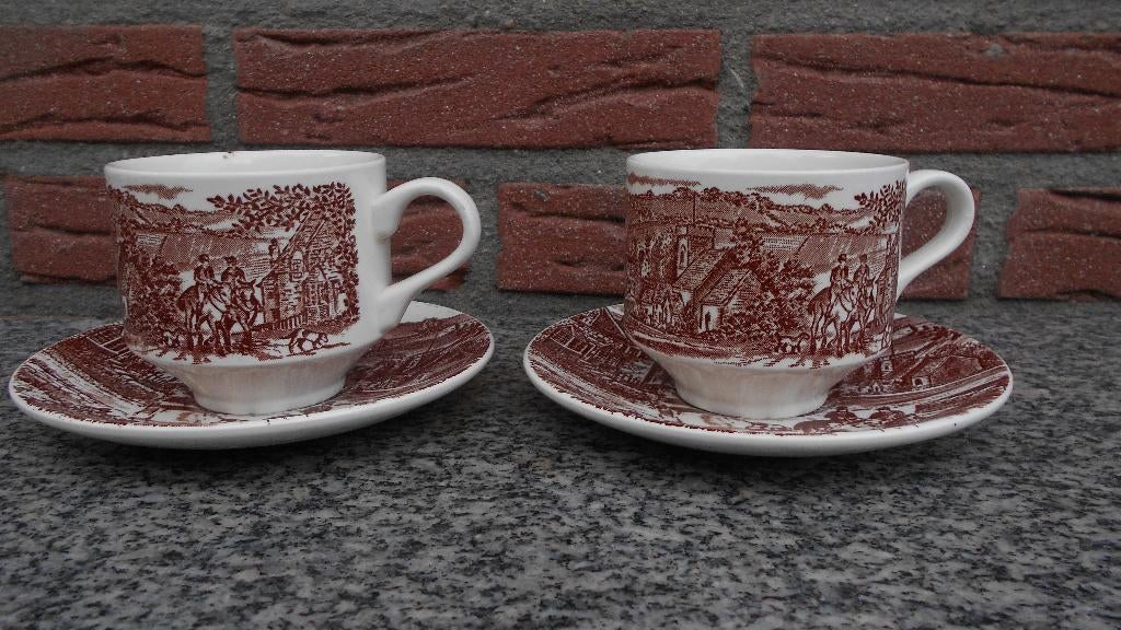 2 k/s Broadhurst England scene horses dogs bruin paarden, Antiek en Kunst, Ophalen of Verzenden