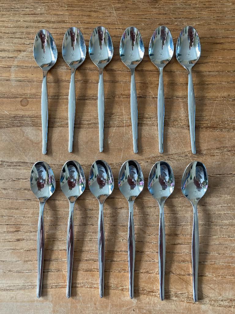 12x Vintage Gero Zilduro 730 mokka likeurlepeltjes lepeltje, Ophalen of Verzenden