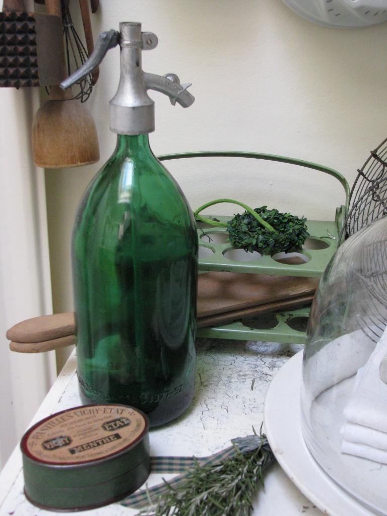 Mooie oude spuitwaterfles * brocante spuitwater fles syphon, Antiek en Kunst, Ophalen of Verzenden