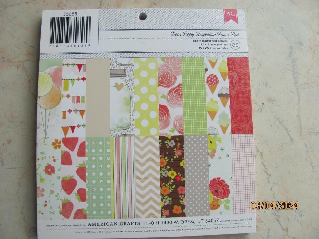 Nieuwstaat AMERICAN CRAFTS Dear Lizzy Neapolitan Paper Pad, Ophalen of Verzenden, Nieuw, Overige thema's, Overige typen