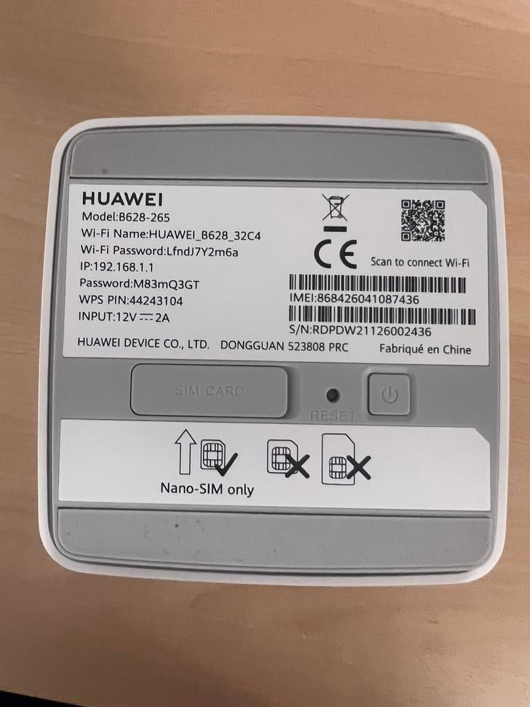 4G+ modem Huawei B628-265 wit heb er meer, Router met modem, Verzenden, Zo goed als nieuw, Huawei