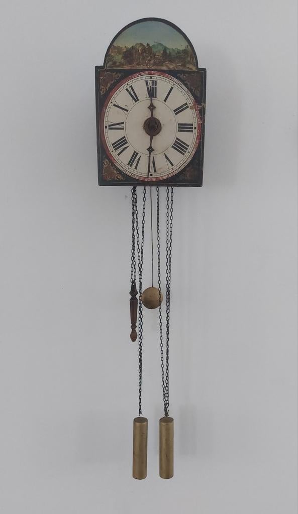ANTIEK Schwarzwalder Appelklokje met wekker, Ophalen of Verzenden
