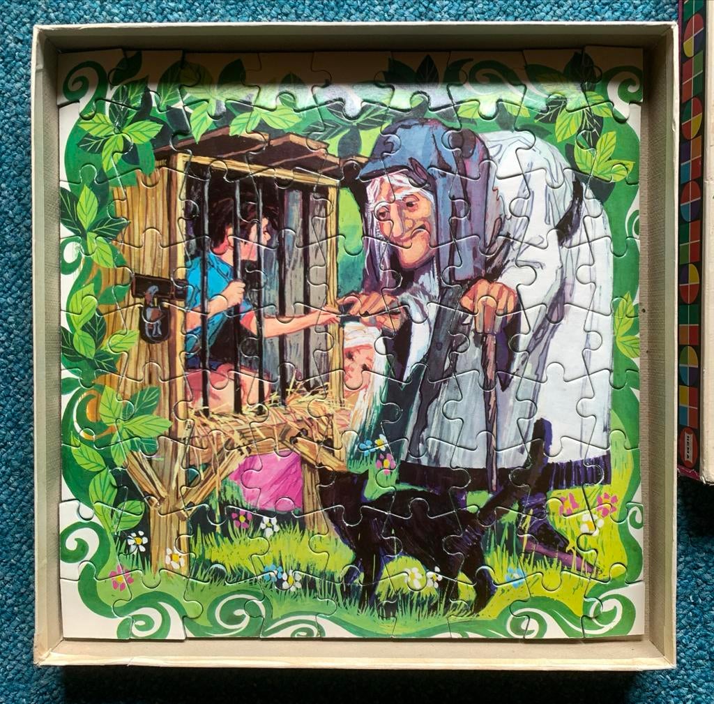 Oude Hema Sprookjes Puzzel - Hans en Grietje Heks 81 stukjes, Verzamelen, Ophalen of Verzenden, Gebruikt