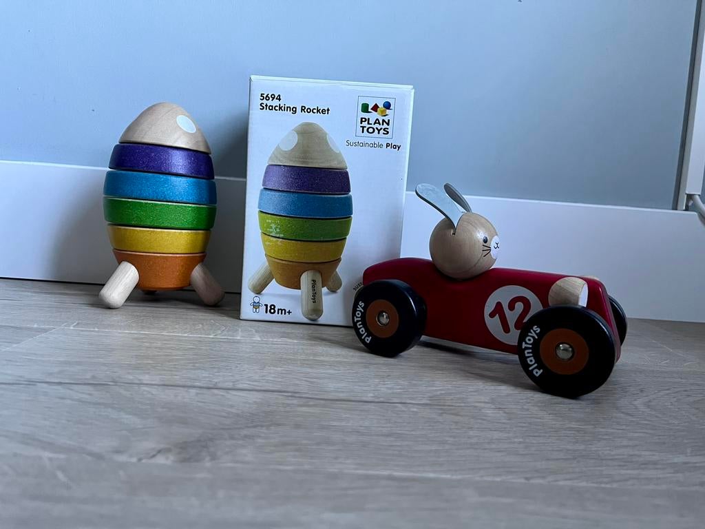 Plan Toys puzzel en auto ZGAN, Ophalen of Verzenden, Zo goed als nieuw