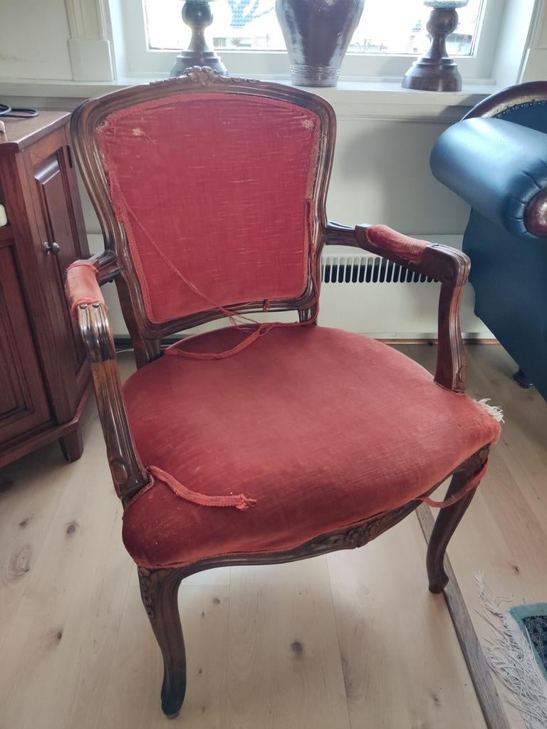 Louis XV Stijl Fauteuil - Herstoffering Nodig, Ophalen
