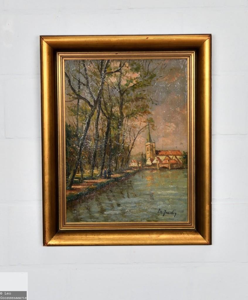 Ph. Jacoby (willem Terhell) 1863-1949) olieverf op hout, Antiek en Kunst, Kunst | Schilderijen | Klassiek, Ophalen of Verzenden