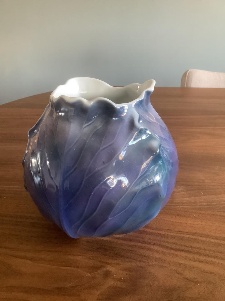 Vaasje in vorm van Rode Kool, Ophalen of Verzenden, Minder dan 50 cm, Rood, Glas