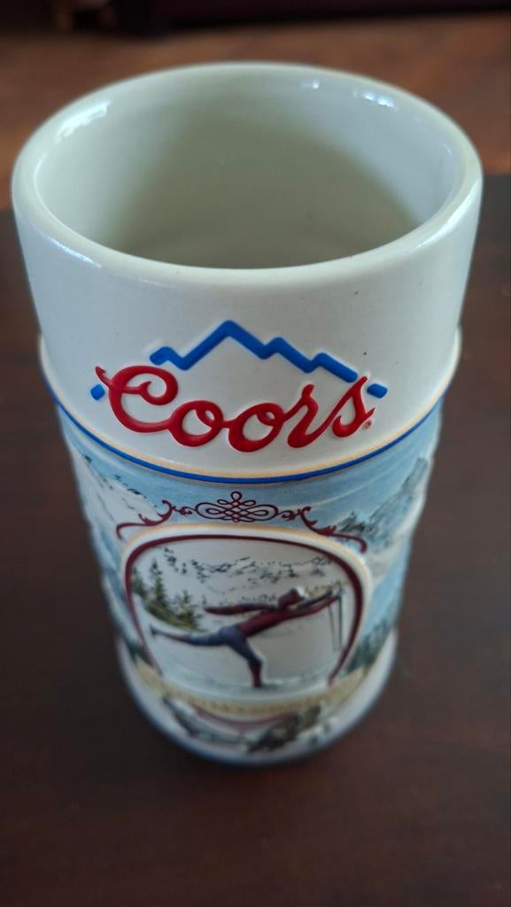Vintage Coors Beermug Bierpul-Rocky Mountain Legend uit VS, Ophalen of Verzenden, Gebruikt