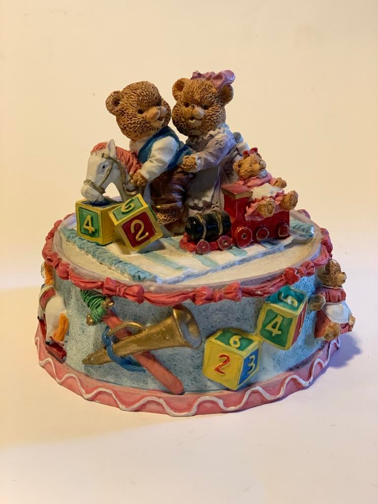 Vintage Teddybeer Muziekdoos, Verzamelen, Beren en Cherished Teddies, Ophalen of Verzenden, Gebruikt, Beeldje, Overige merken