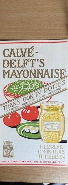 Folder Calvé-Delft's Mayonnaise, Boeken, Ophalen of Verzenden, Zo goed als nieuw, Folder