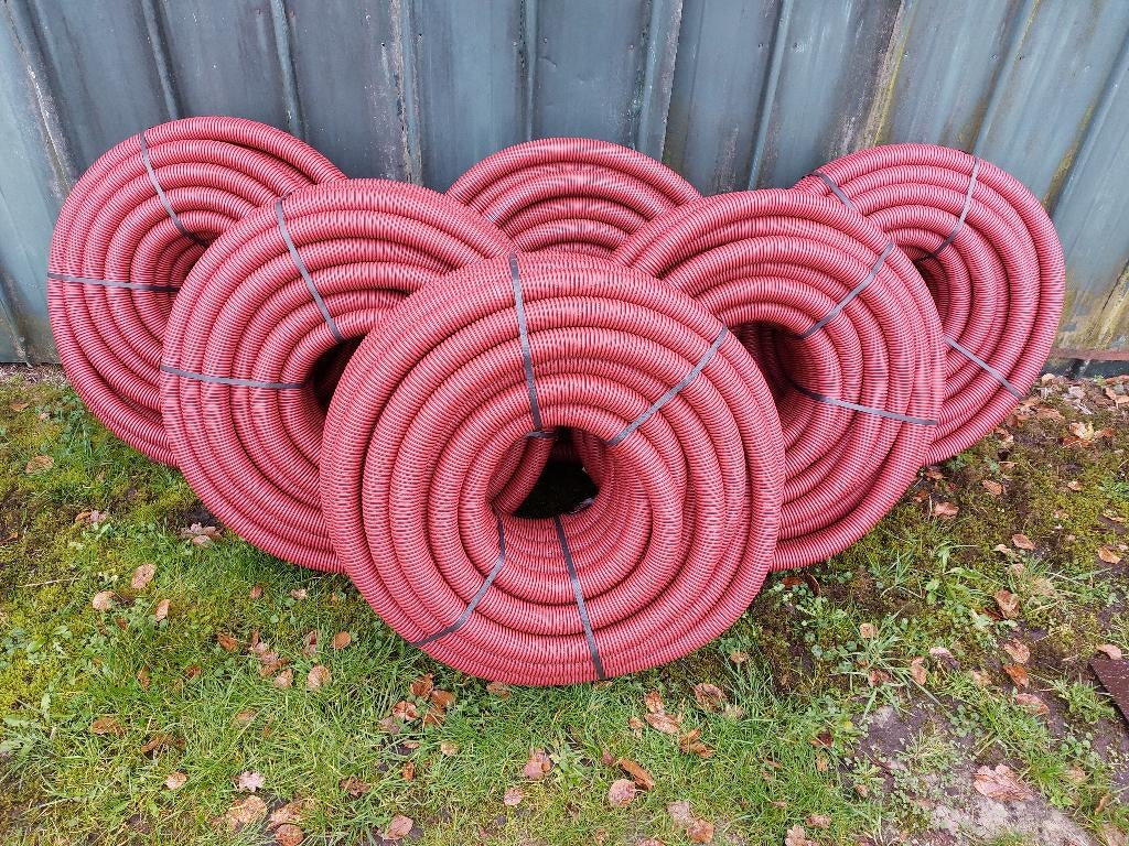 Te koop Mantelbuis: Flexibele + trekdraad 50 63 90 110 125mm, Pvc, 6 meter of meer, Overige typen, Nieuw