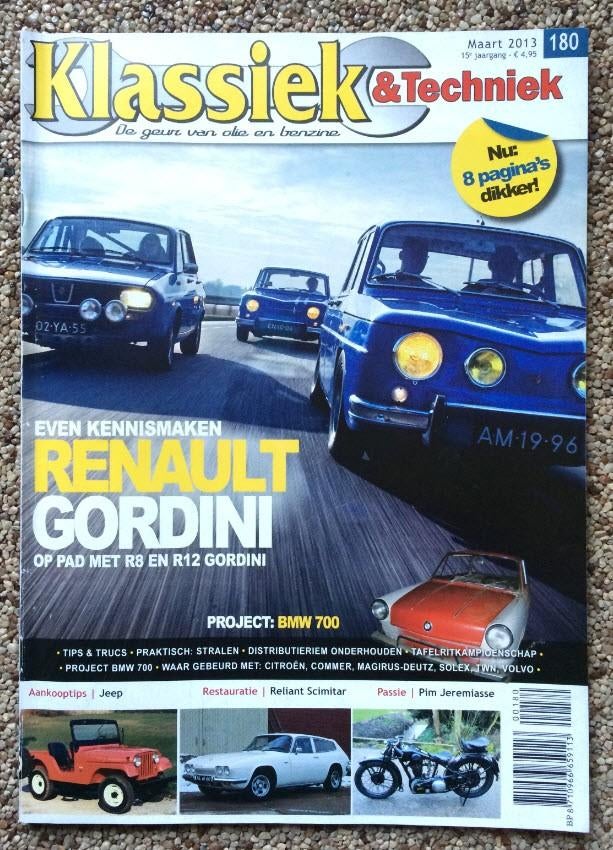KT: Reliant Scimitar GTE, BMW 700, Renault Gordini, Jeep, Ophalen of Verzenden, Zo goed als nieuw, Algemeen