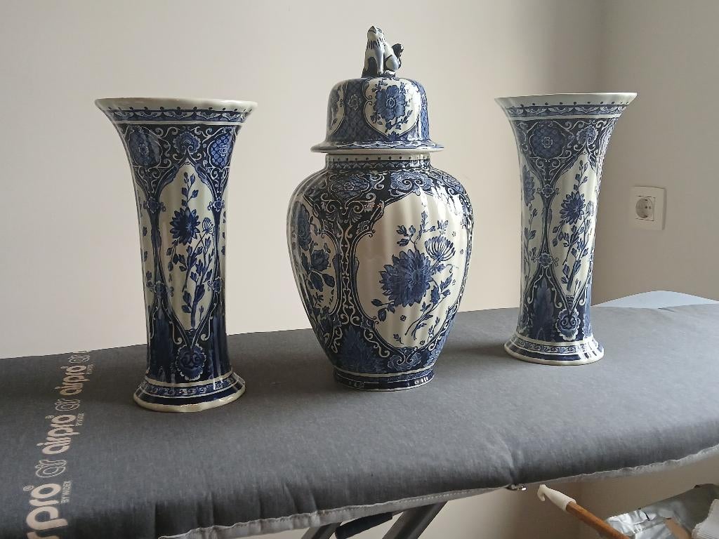 Delftsblauwe kastset 3-delig zeer mooi!!, Ophalen
