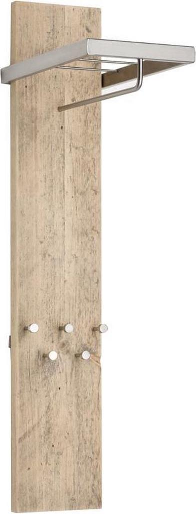 Steigerhouten kapstok met RVS roede en hangers, Huis en Inrichting, Woonaccessoires | Kapstokken, Zo goed als nieuw, Minder dan 100 cm