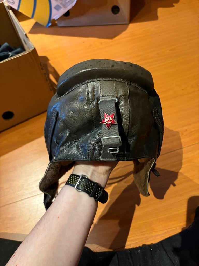 Vintage Sovjet Luchtmacht Vliegerhelm - 1980, Ophalen, Luchtmacht, Overige gebieden, Helm of Baret