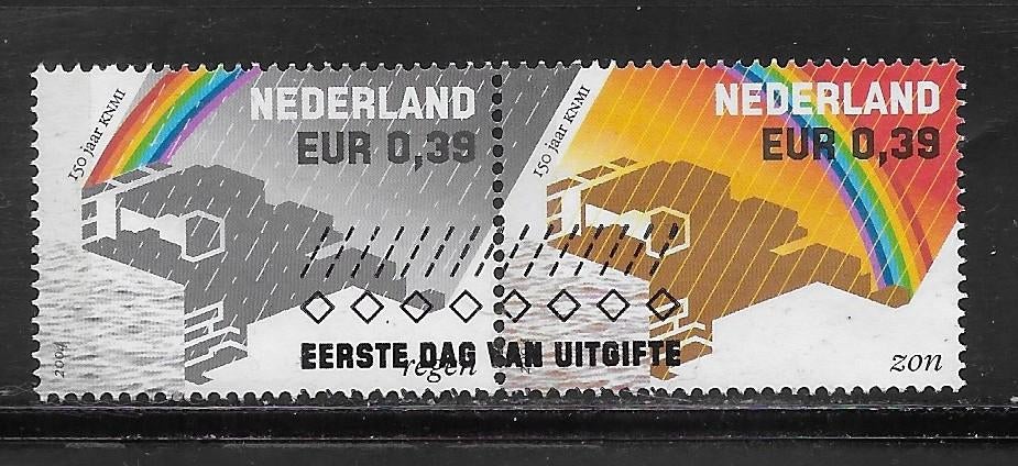 2004, KNMI 150 jaar, Regen/Zon [2248-49] (K1521), Ophalen of Verzenden