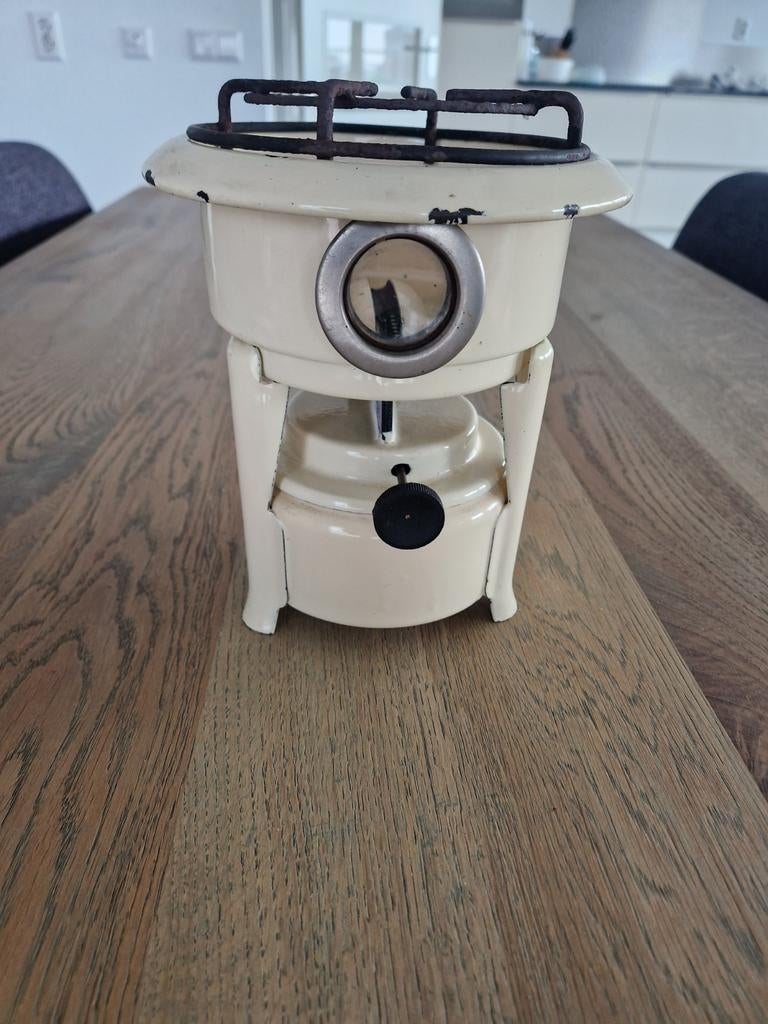 Vintage 1-pits petroleumstel compleet met rooster en lont, Ophalen of Verzenden