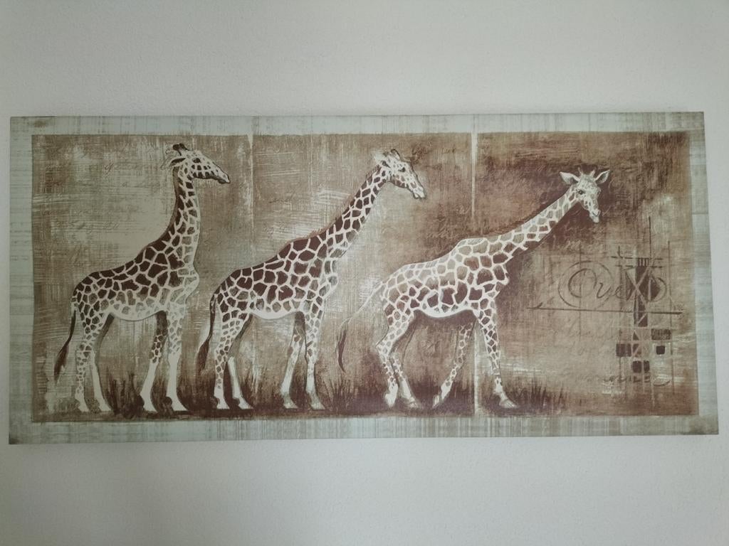 Schilderij giraffe, Ophalen, 125 cm of meer, Zo goed als nieuw, Schilderij